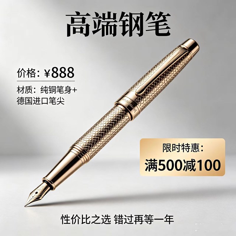 高端钢笔 耐用 优雅 不断墨 办公...
