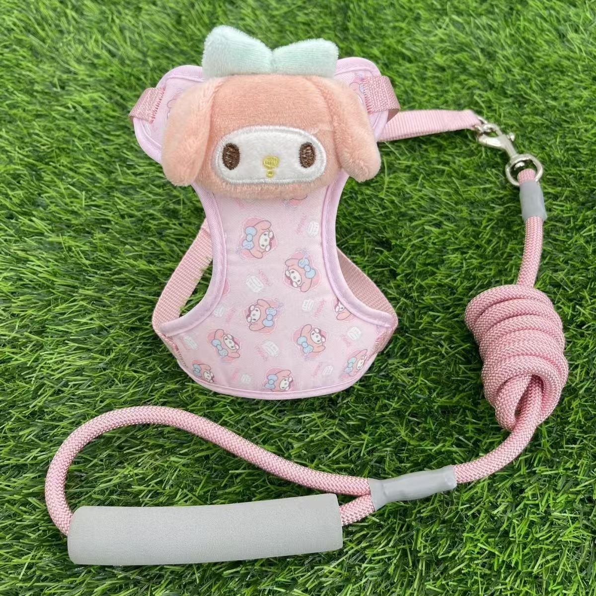 新版三丽鸥牵引绳防挣脱背心小型猫咪...