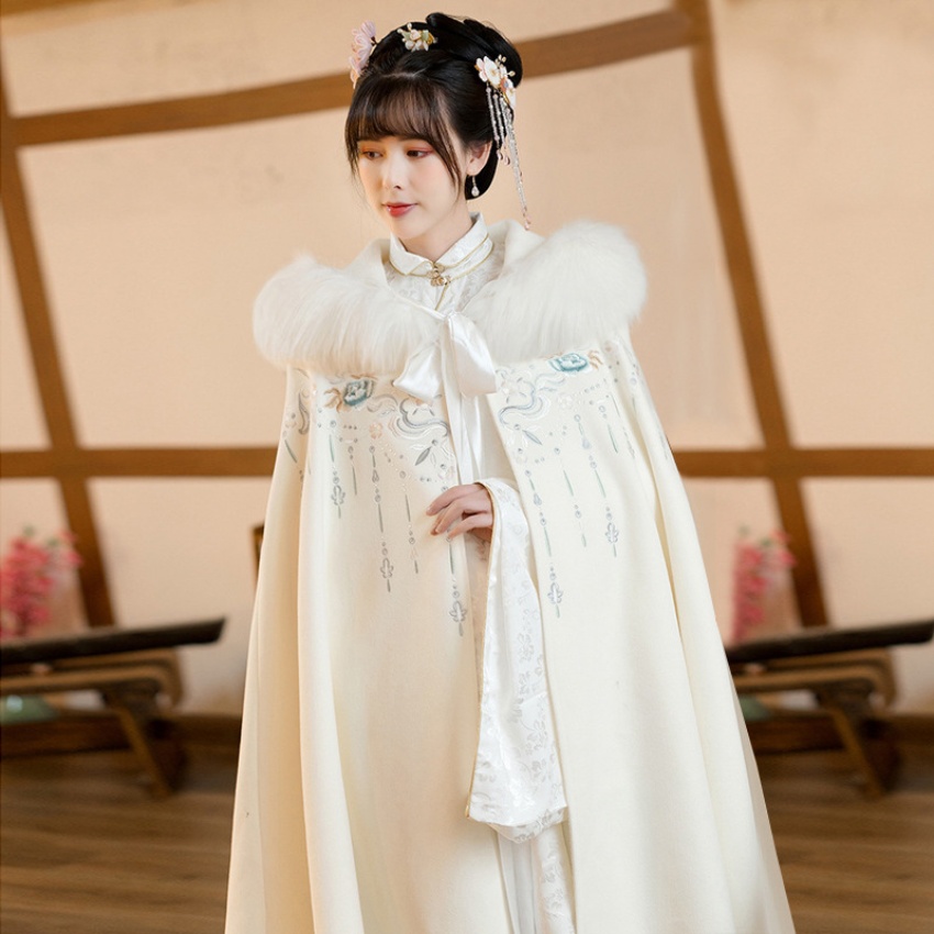 凤清华原创正品汉服斗篷女冬长款加绒...