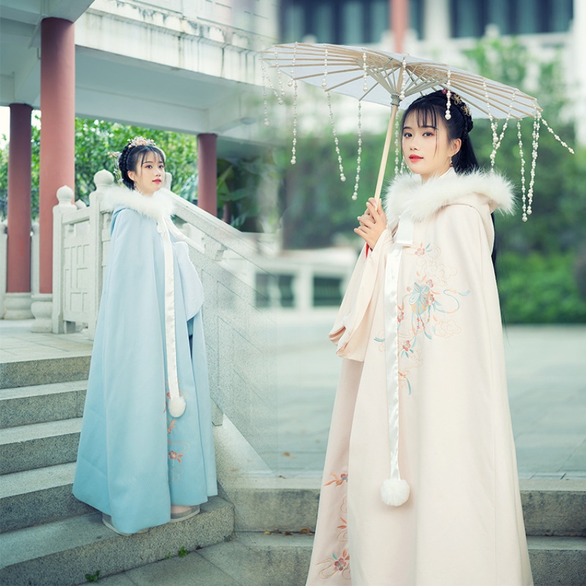 原创新款传统汉服配饰加长加厚毛领可...