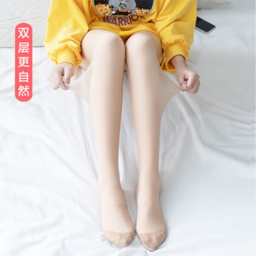 秋冬光腿女裸感神器双层丝袜肤隐形T...