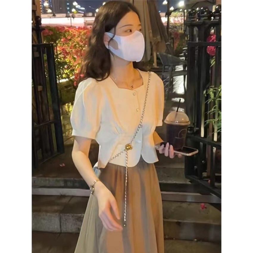 韩剧女主小香风套装裙女2023夏季...